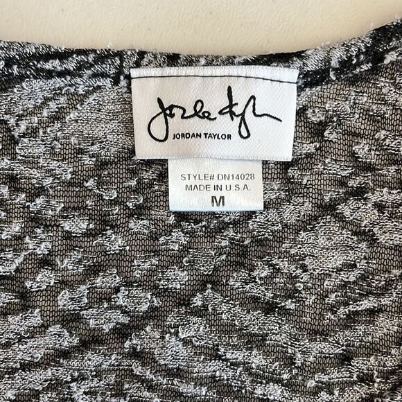 Jordan Taylor Patterned Print 3/4 Sleeve Sheer Tunic Swim Cover Black  Medium - Picture 4 of 7